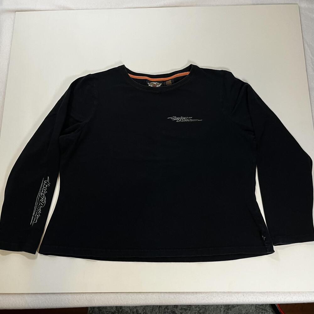 Harley Davidson Shirt Vintage XL Long Sleeve Graphic Logo Top Stretch Motorcycle